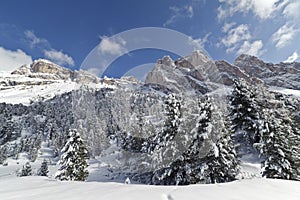 Dolomites Mounts in Winter