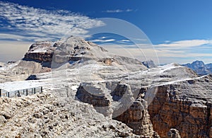 Dolomites moutnain peaks View to Piz Boe photo