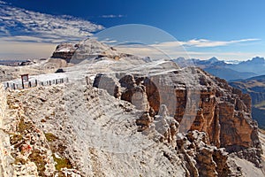 Dolomites moutnain peaks View to Piz Boe, Sella, Italy