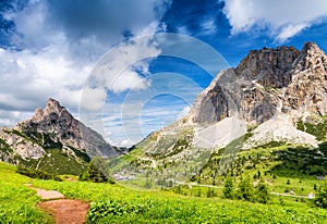 Dolomites peaks near Falzarego - Italy