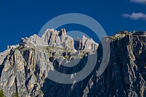 Dolomites rocky mountain Passo Falzarego