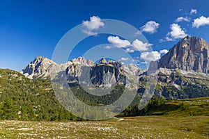 Dolomites rocky mountain Passo Falzarego