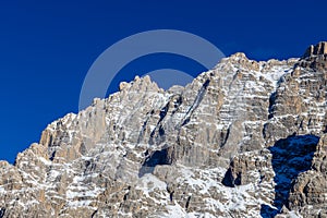 Dolomites scenic landscape in winter