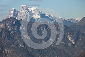 Dolomites seen from the Cansiglio area, Monte Pelmo in foreground