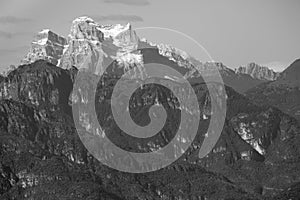 Dolomites seen from the Cansiglio area, Monte Pelmo in foreground