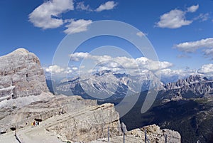 Dolomites view from Lagazuoi refuge