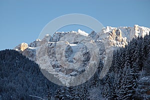 Dolomites in wintertime photo