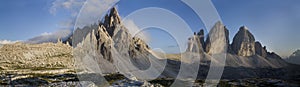 Dolomiti landscape. Mount Paterno and Tre Cime