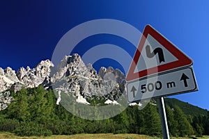 Dolomiti traffic sign photo