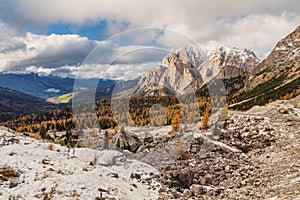 Dolomitic background from Passo Valparola, Dolomites,