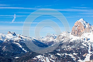 Dolomities winter mountains ski resort