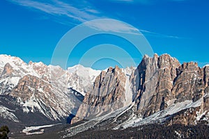 Dolomities winter mountains ski resort