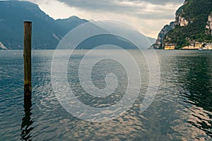 Dolomoti and Garda lake. the famous italian lake surrounded from the breathless Dolomiti