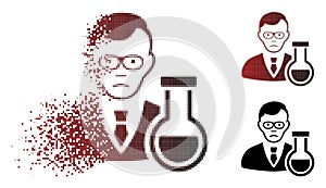 Dolor Shredded Pixel Halftone Chemist Icon photo