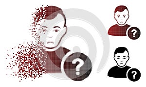 Dolor Fractured Pixel Halftone User Question Icon photo