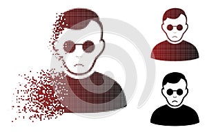 Dolor Moving Pixel Halftone Blind Man Icon