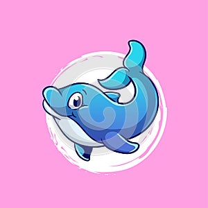 Cute Dolphin Icon Design