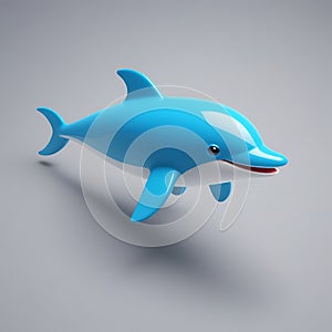 Dolphin 3D vector Emoji icon illustration, funny little animals, Cute Dolphin head on a white background