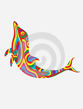 Dolphin abstract colorfully