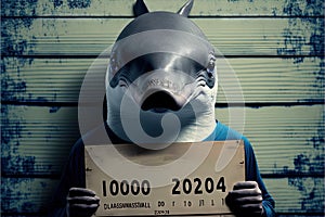 Dolphin bad Animal police mugshot line up generative ai