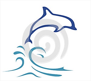 Dolphin illustration in simple lines