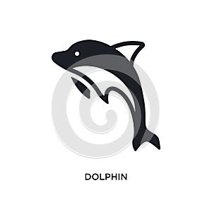 dolphin isolated icon. simple element illustration from nautical concept icons. dolphin editable logo sign symbol design on white