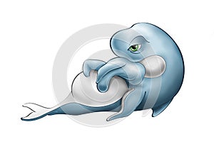 Dolphin Isolated Illustration.