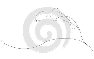 Dolphin jumping isolated on white background vector