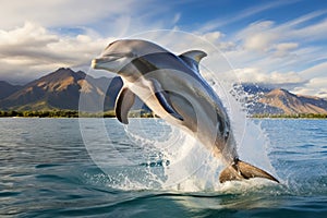 a dolphin jumping out of the water