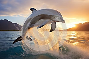 Delfín skákanie von z voda 