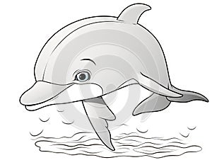 a dolphin jumping out of the water with its mouth open. generative ai