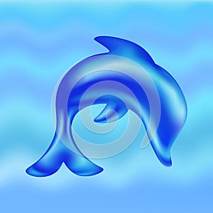 Dolphin jumping. Premium vector.