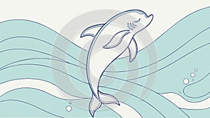 Dolphin Leaping Above Ocean Waves Vector, vector design Generative AI