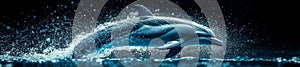 Dolphin Leaping Through the Sparkling Ocean Waves photo
