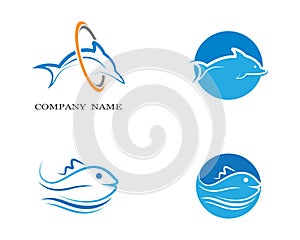 Dolphin logo template vector icon illustration