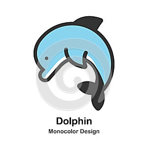 Dolphin Monocolor Illustration