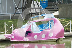 Dolphin pedal boat in the park