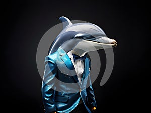 Dolphin portrait in the elegant suit