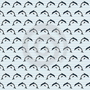 Dolphin seamless pattern design illustration