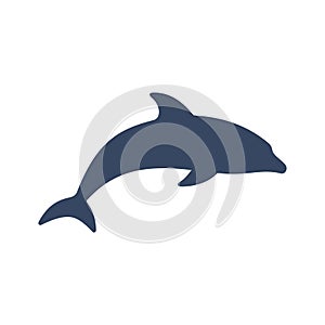 Dolphin Silhouette Logo Illustration Vector Template EPS 10
