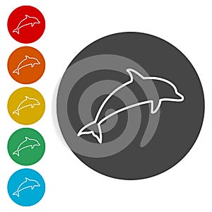 Dolphin Silhouettes icons set