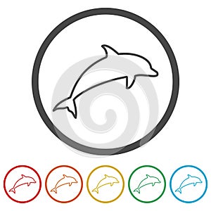 Dolphin Silhouettes icons set