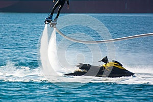 Dolphin style during a flyboard show