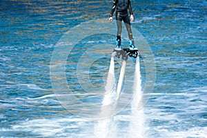 Dolphin style during a flyboard show