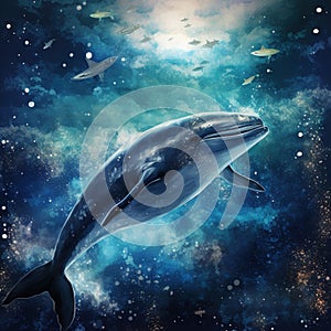 Dolphin texturized logo Whale