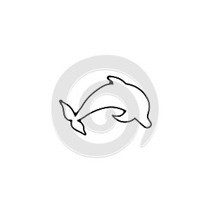 Dolphin thin line icon. Dolphin linear outline icon