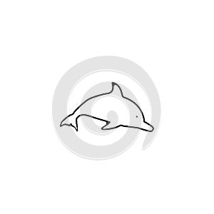Dolphin thin line icon. Dolphin linear outline icon