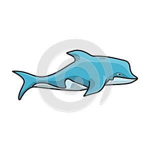 Dolphin vector icon.Color vector icon isolated on white backgroun dolphin