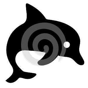 Dolphin vector icon eps 10. Simple isolated illustration