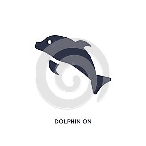 dolphin on water waves icon on white background. Simple element illustration from summer concept